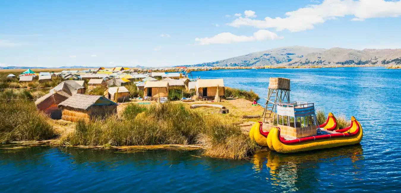 Panoramic view of Lake Titicaca