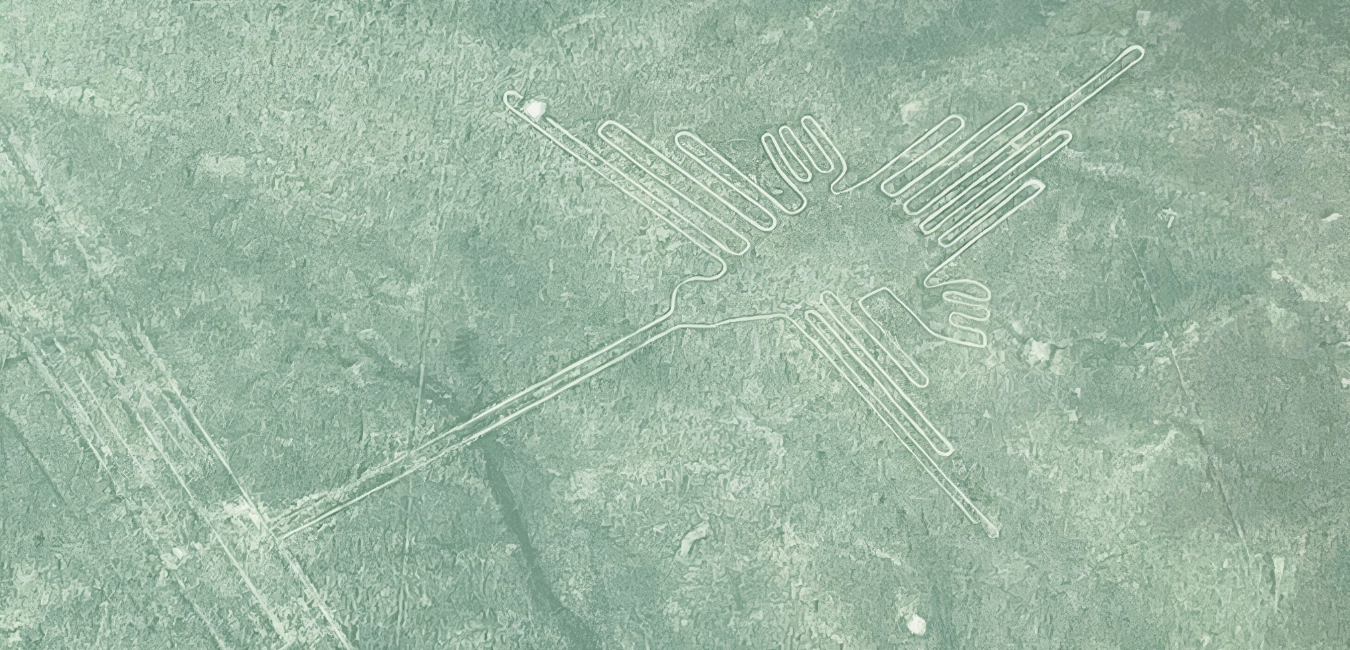 Aerial view of the Hummingbird geoglyph 
