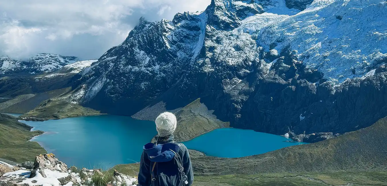 Panoramic view of Ausangate lakes