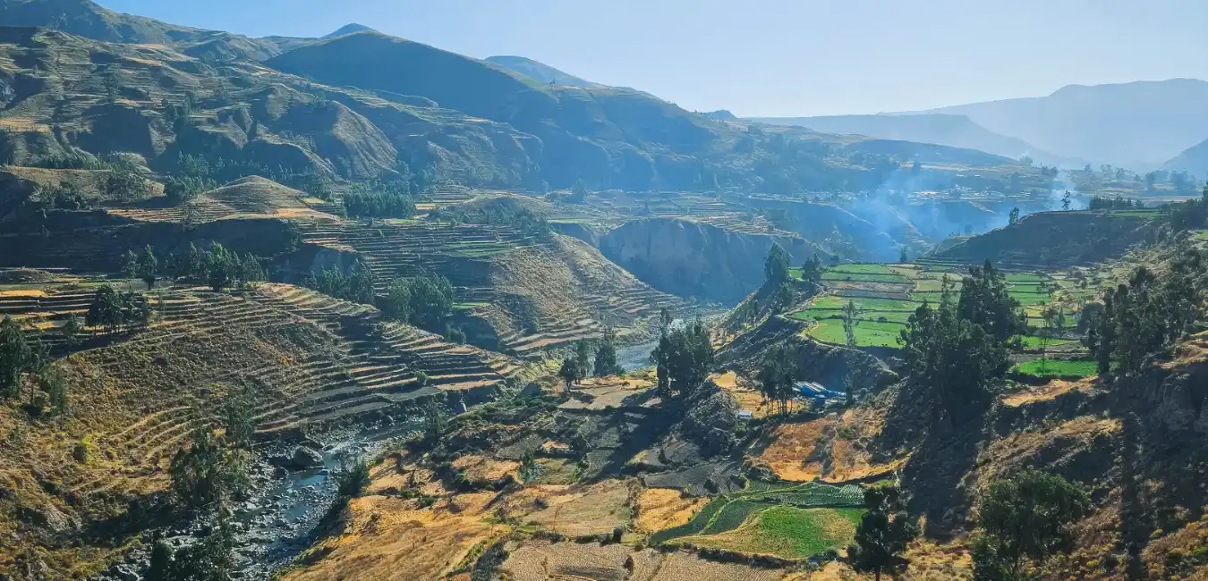 Panoramic landscape of the Colca Valley 