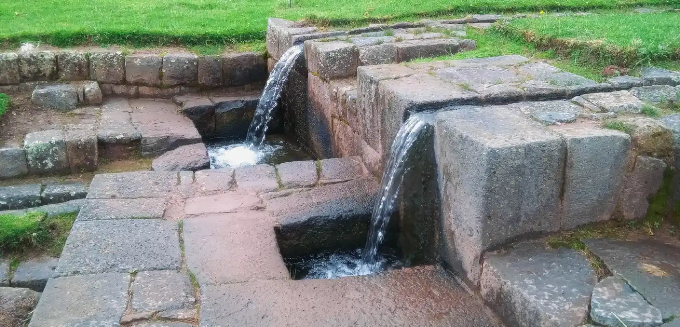 Ancient water channels and terraces at Tipón