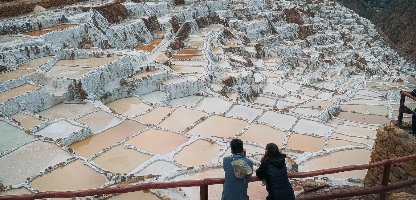 Tourists at the Maras Salt Mines