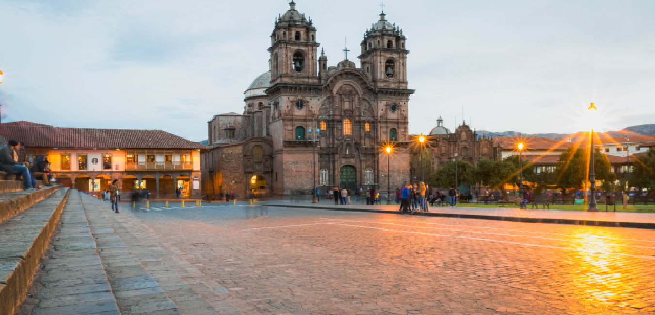 Cusco Main Square surrounded by colonial architecture in Peru