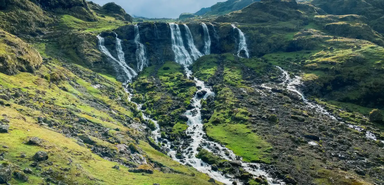 Andean Waterfall on the Lares Trek