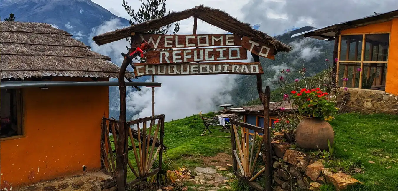 Mountain refuge along the Choquequirao trek route 