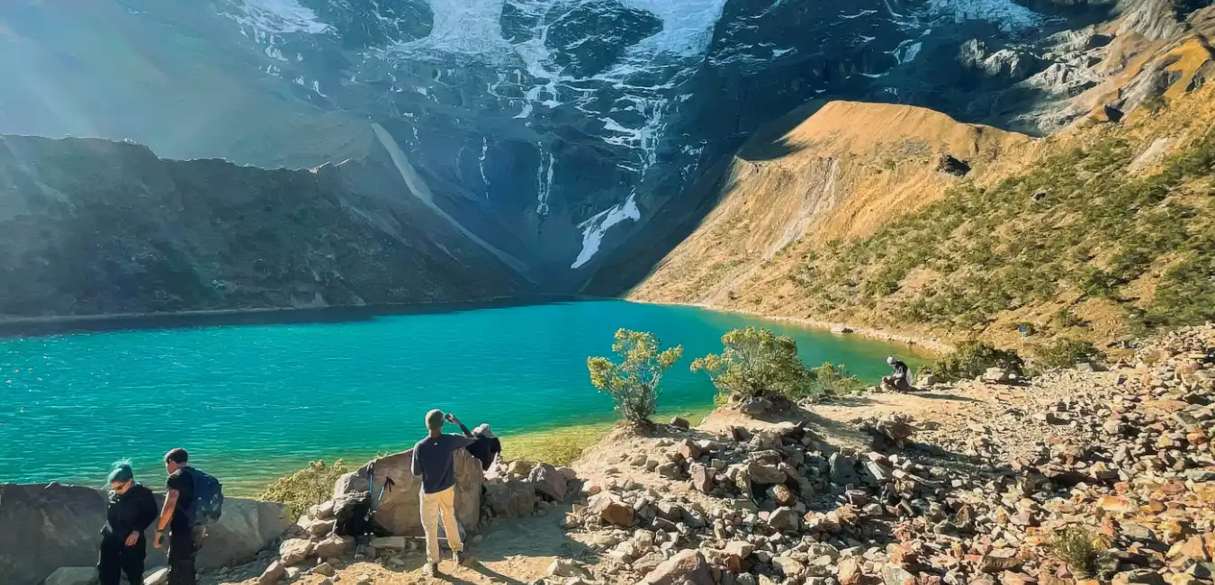 Panoramic landscape of Humantay Lake 