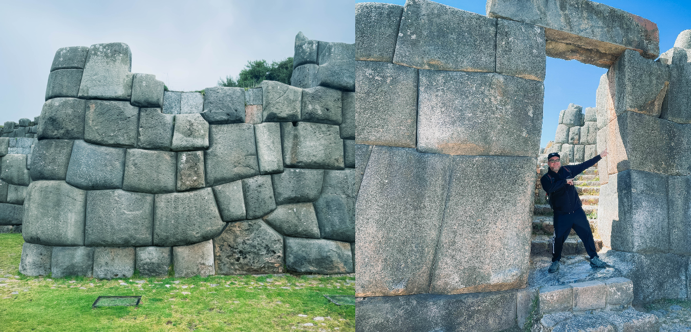 Travelers visiting the Saqsaywaman archaeological site in Cusco, Peru