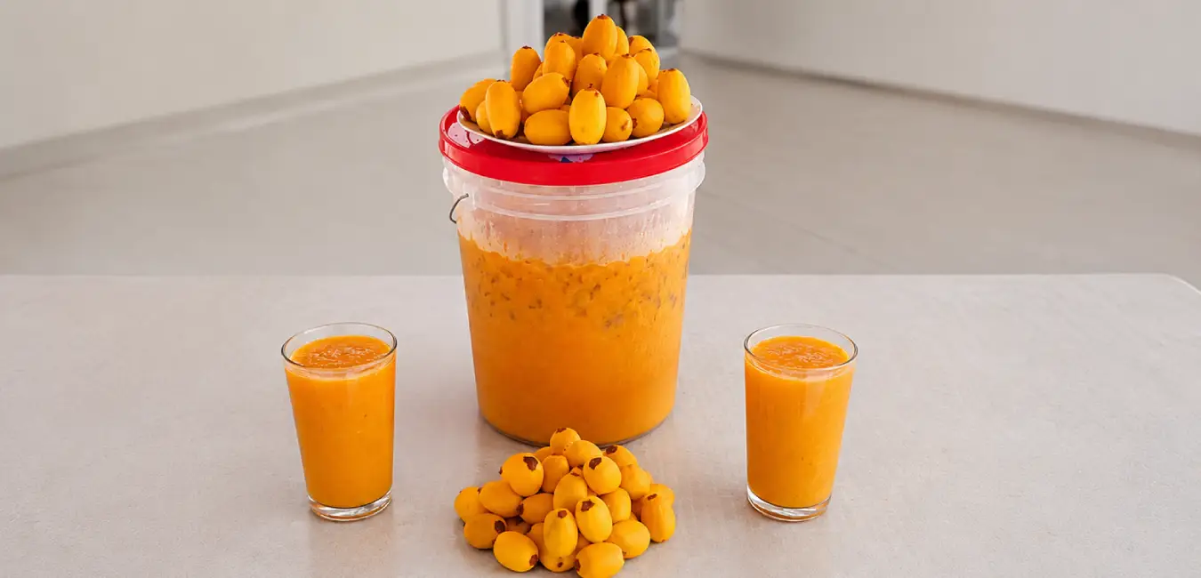 Aguajina, a refreshing drink made from aguaje.