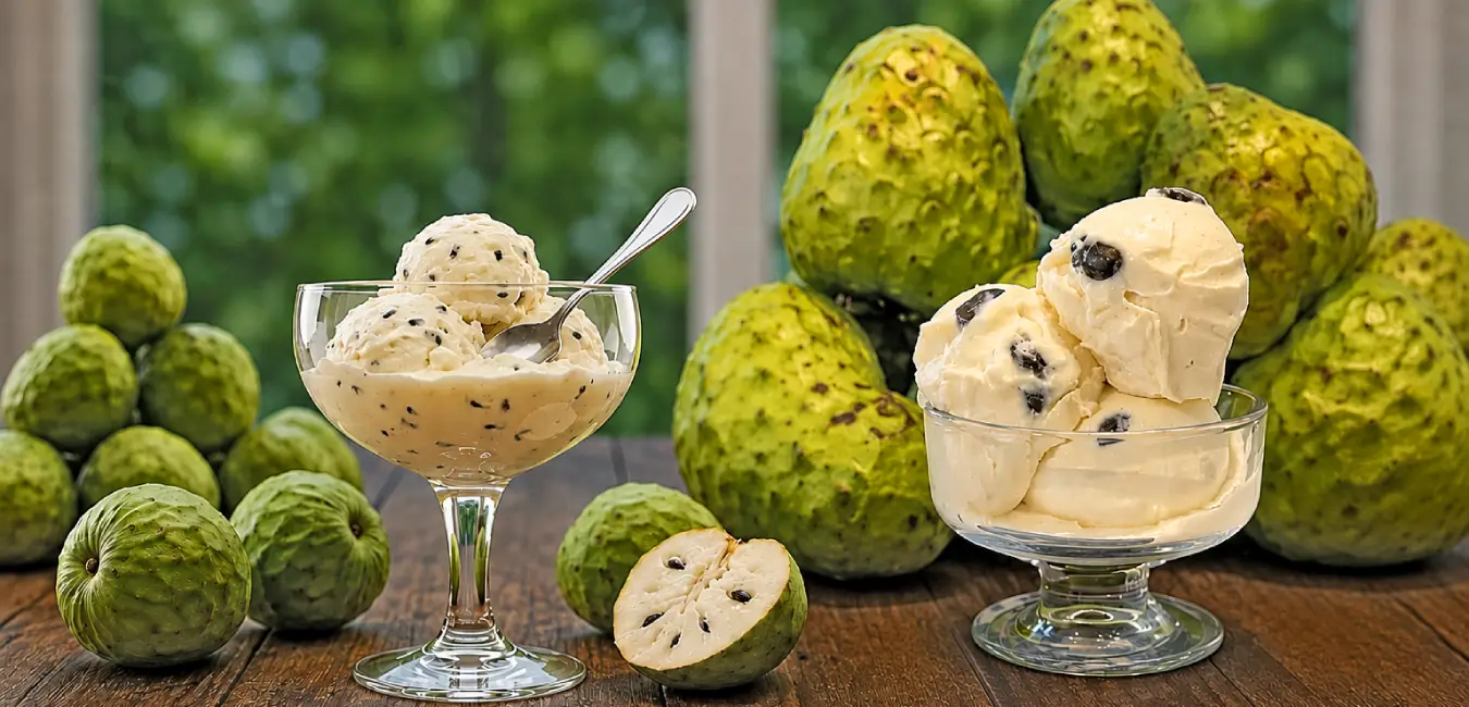Artisanal cherimoya ice cream
