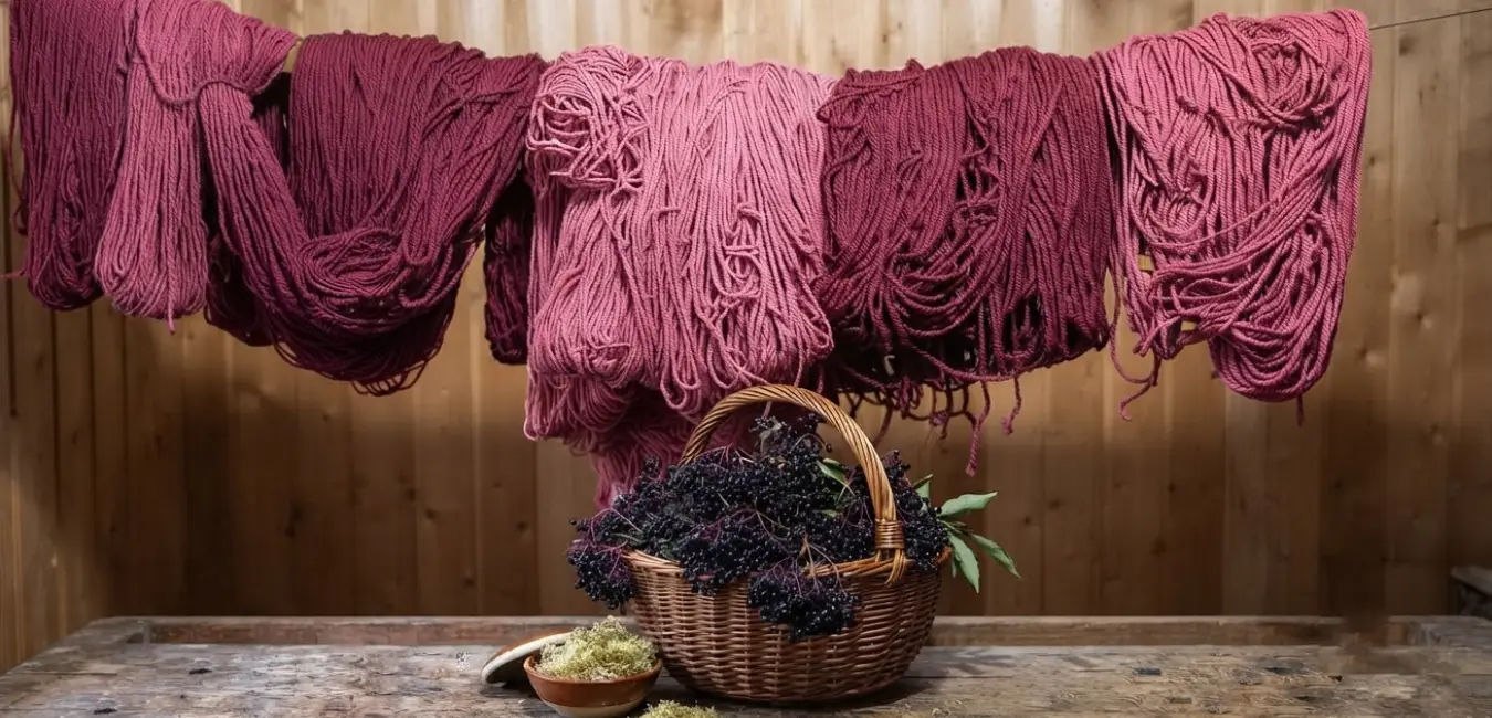 wool dyeing with elderberry