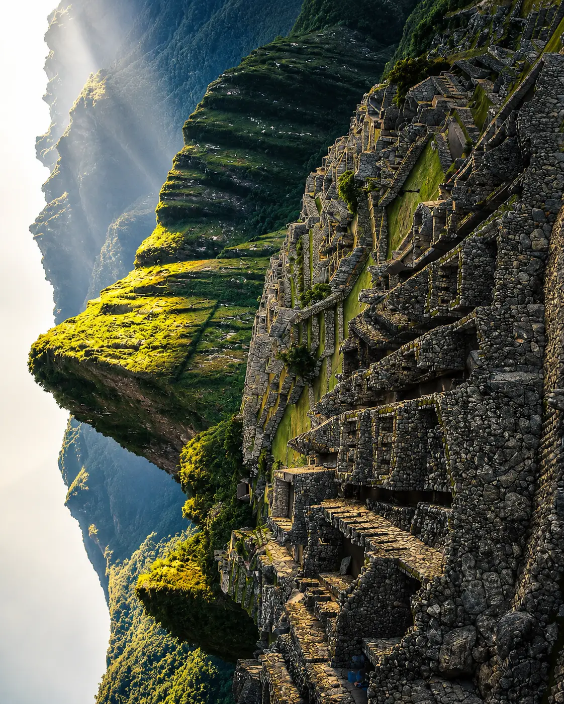 Inca Face visible in the mountains behind Machu Picchu