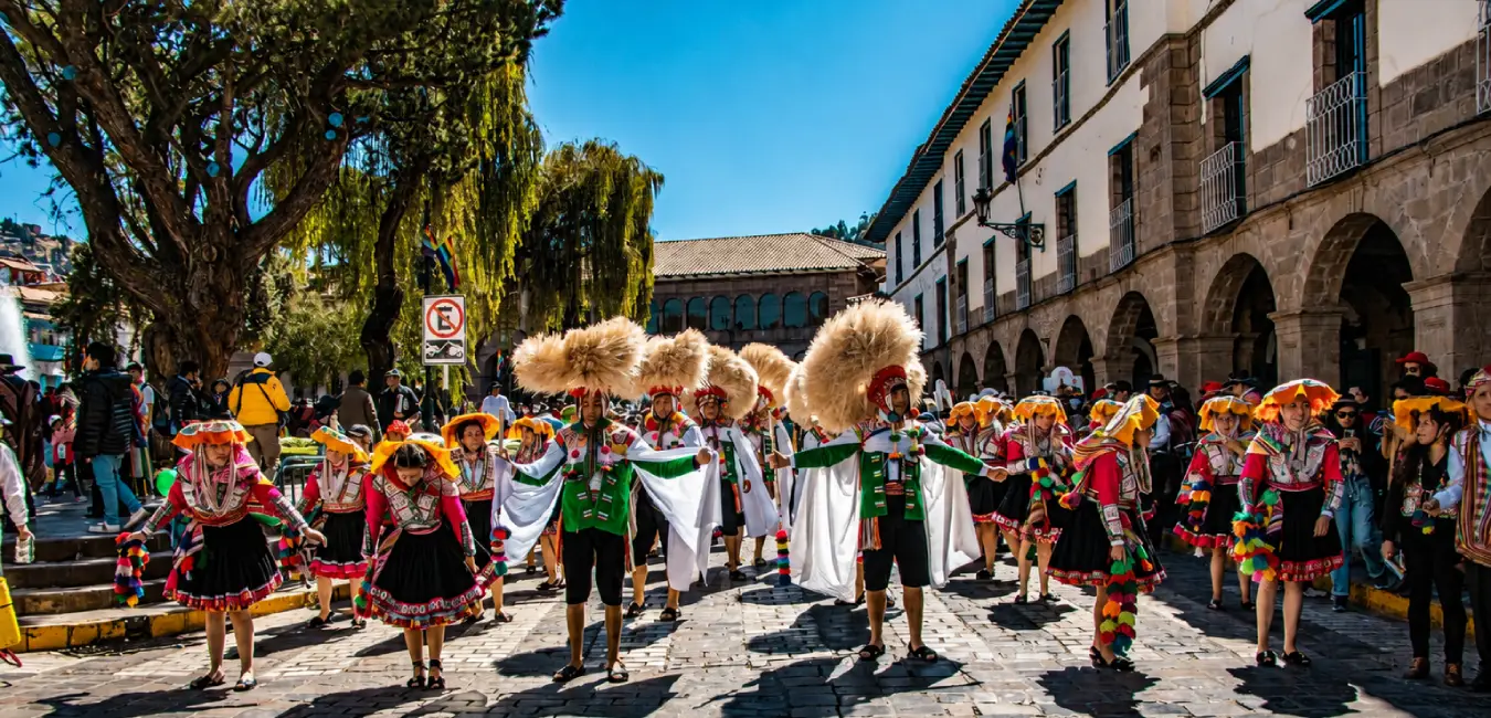 Celebration of festivities in Cusco's Plaza de Armas