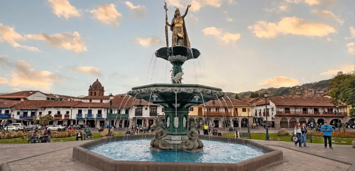 Fountain in Cusco's central square