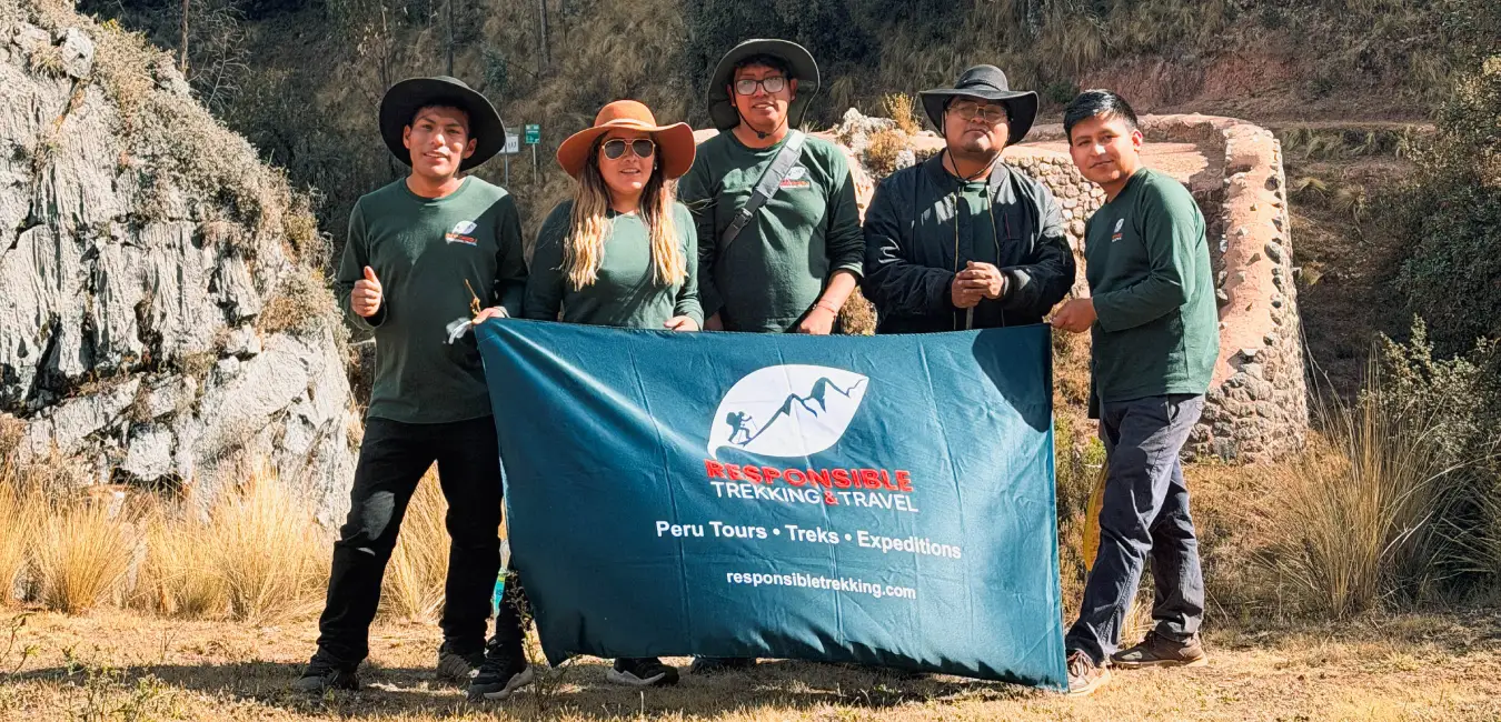 Responsible Trekking team participating in a tree planting and environmental conservation project in Peru.