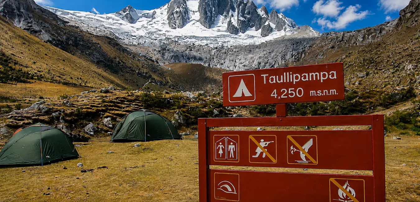 Taullipampa campsite on the Santa Cruz trek