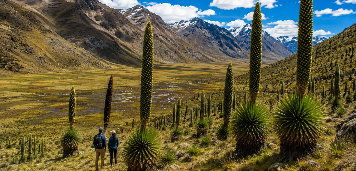 Puya Raymondi ecosystem in Santa Cruz trek