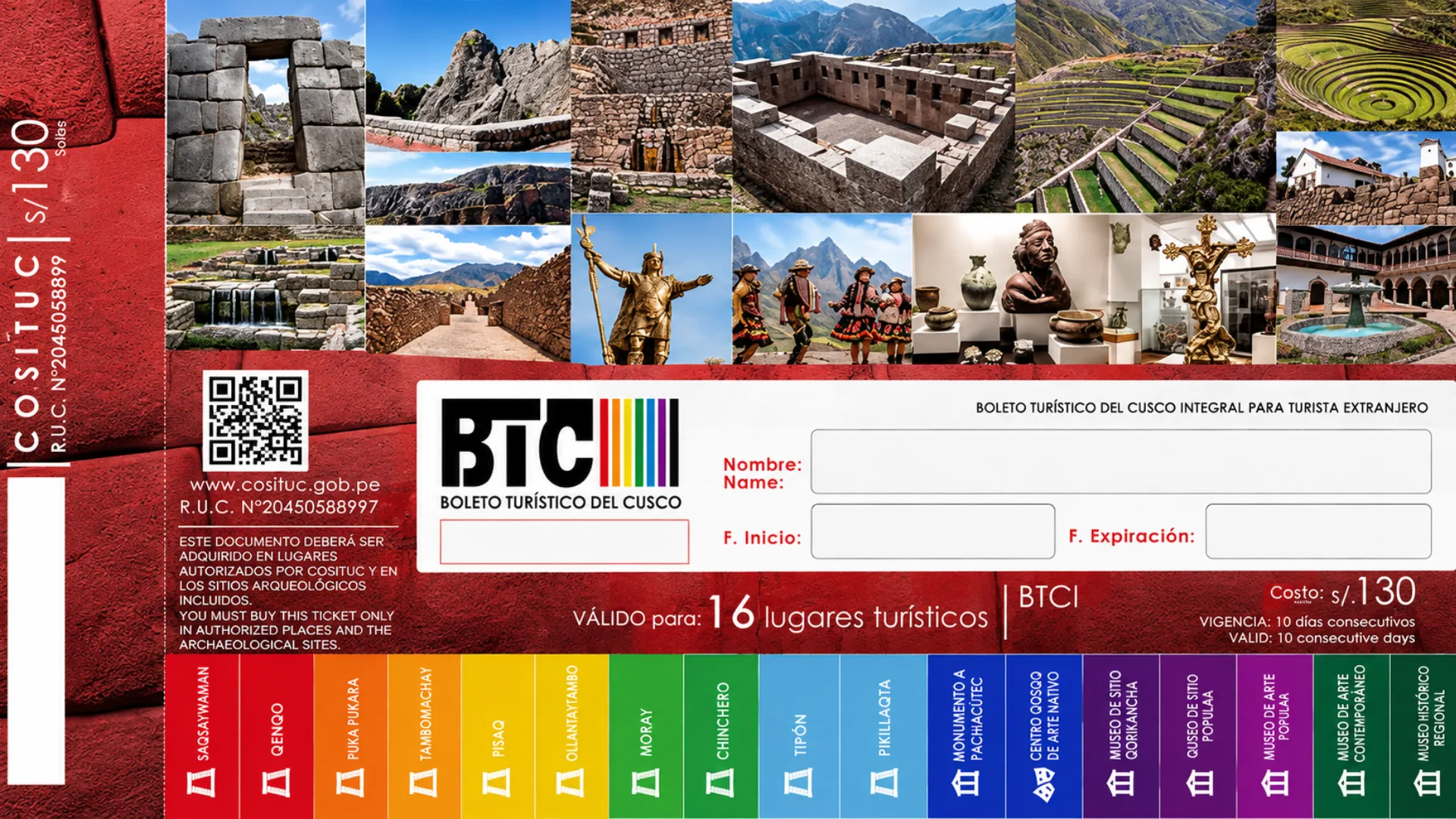 Cusco Tourist Ticket - Boleto turistico del cusco