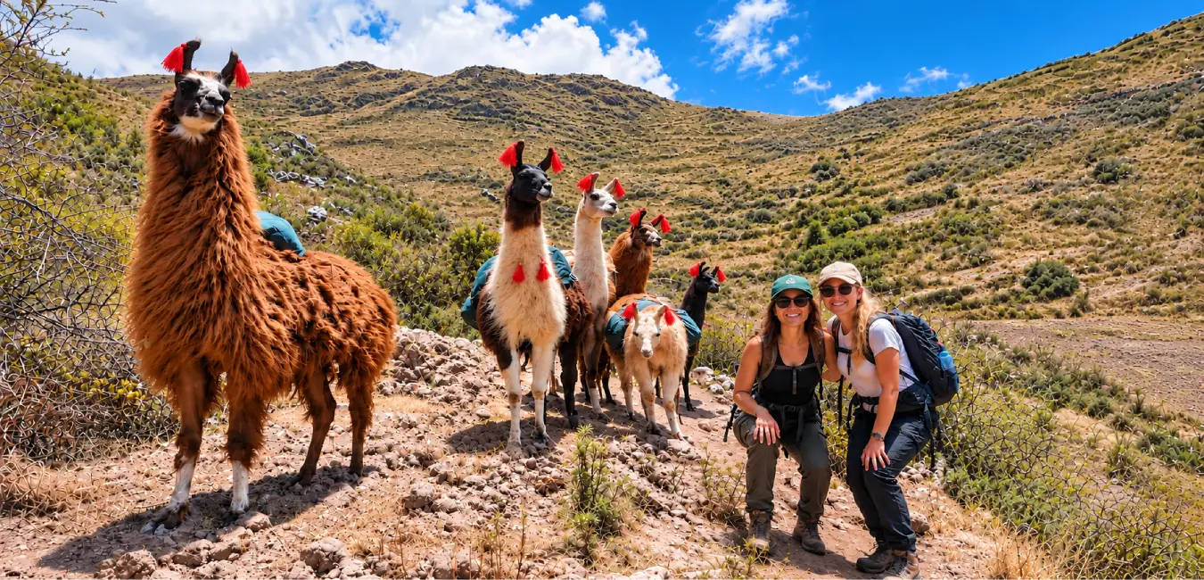 Llama tours to Huchuy Qosqo