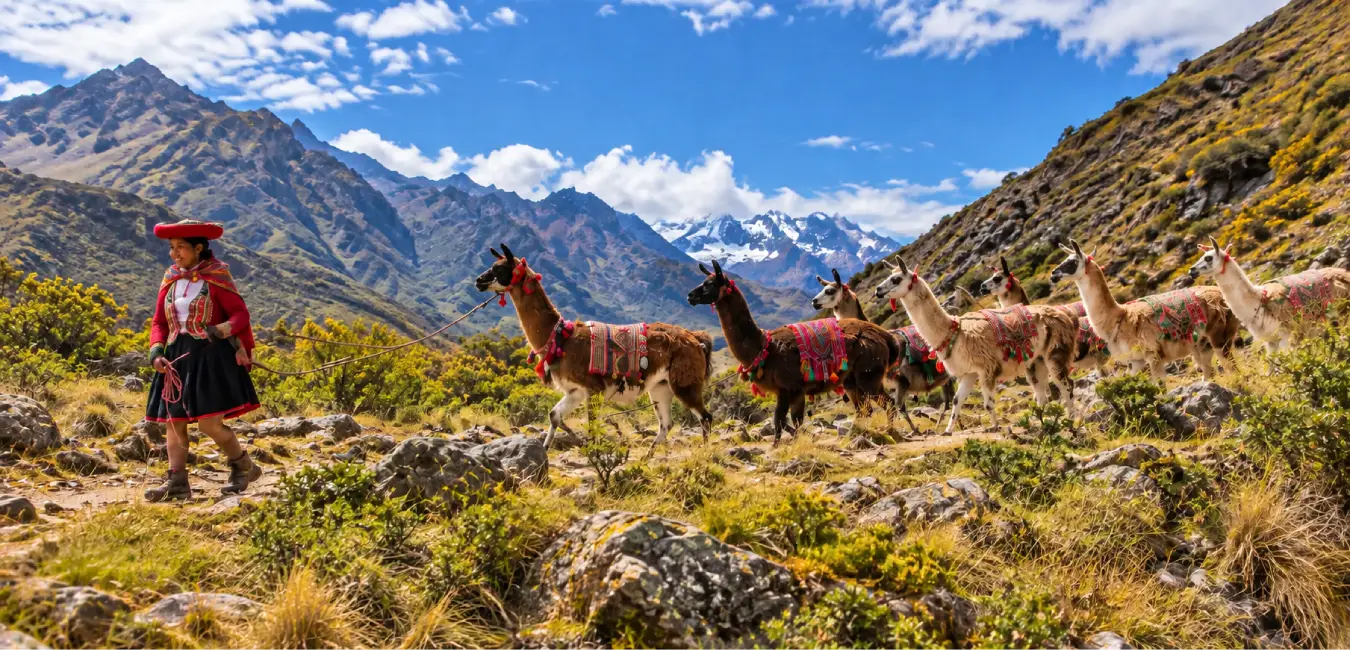 Ruta de Coricancha a Machu Picchu con llamas