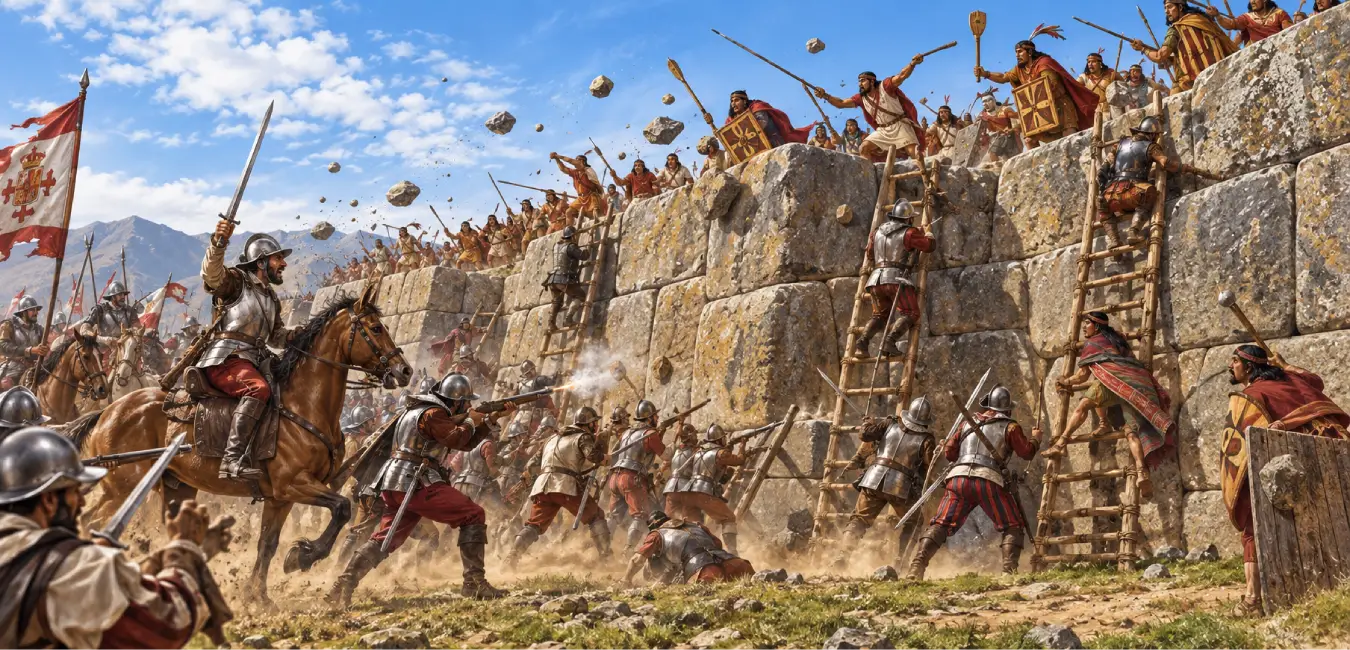 Inca resistance in Sacsayhuaman