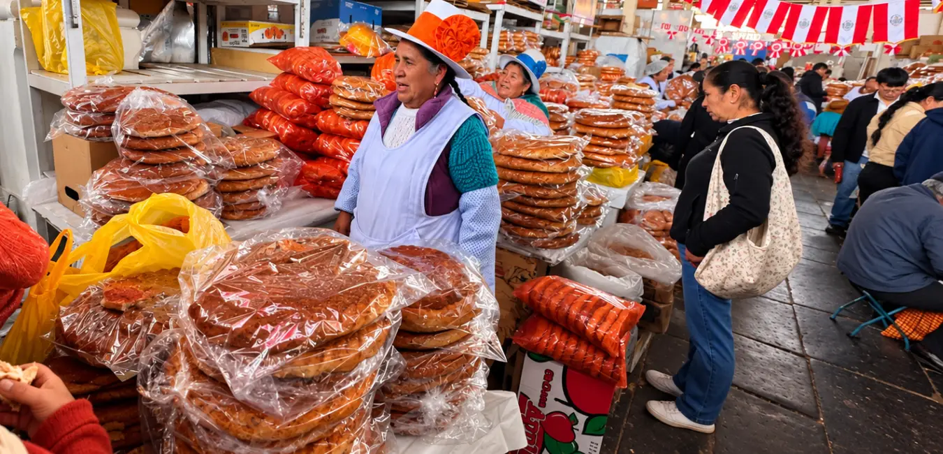 Chuta giant bread typical of Cusco