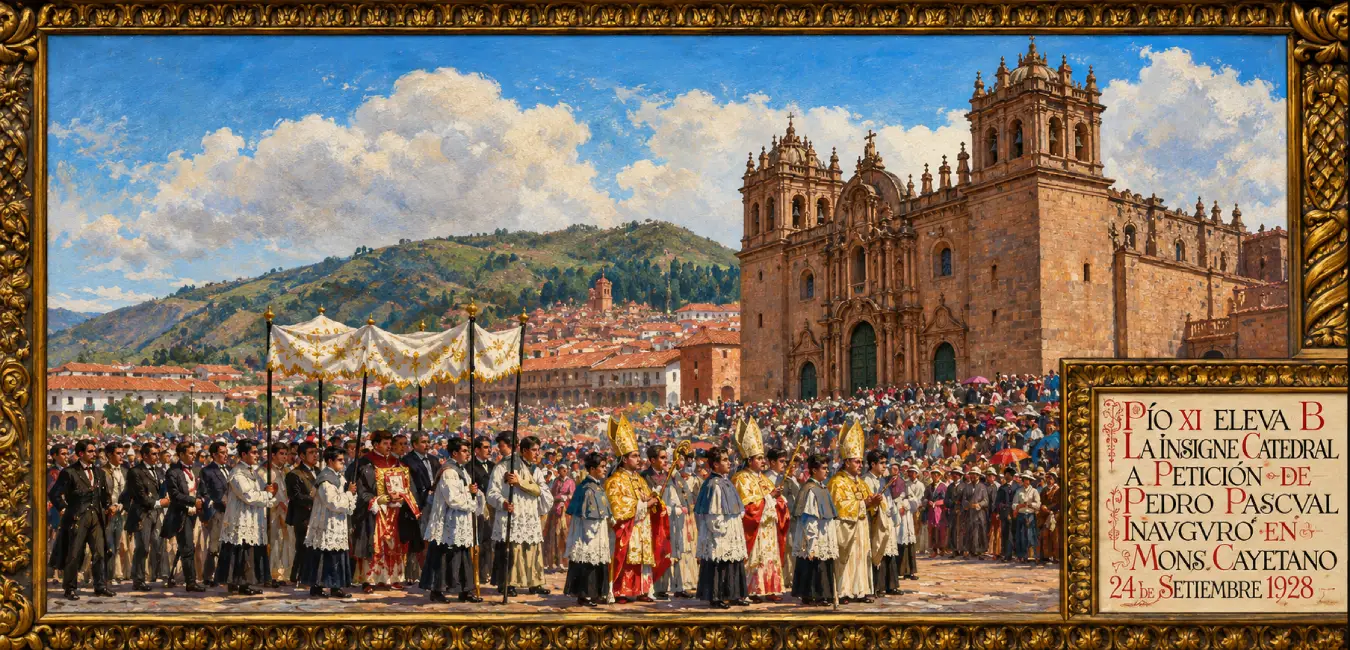 Cuadro de consagración de la catedral de Cusco