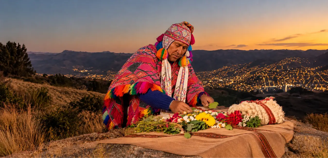 Preparation for the pachamama ceremony