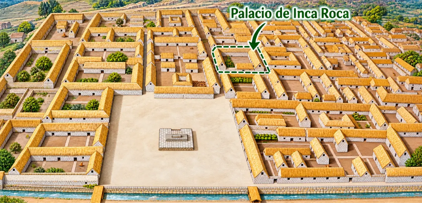 Palacio de Inca Roca que muestra a la piedra de los 12 ángulos