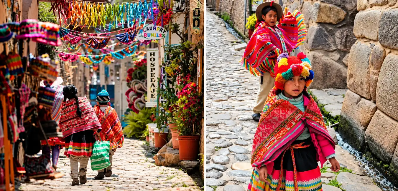 the town of Ollantaytambo in the Sacred Valley of the Incas