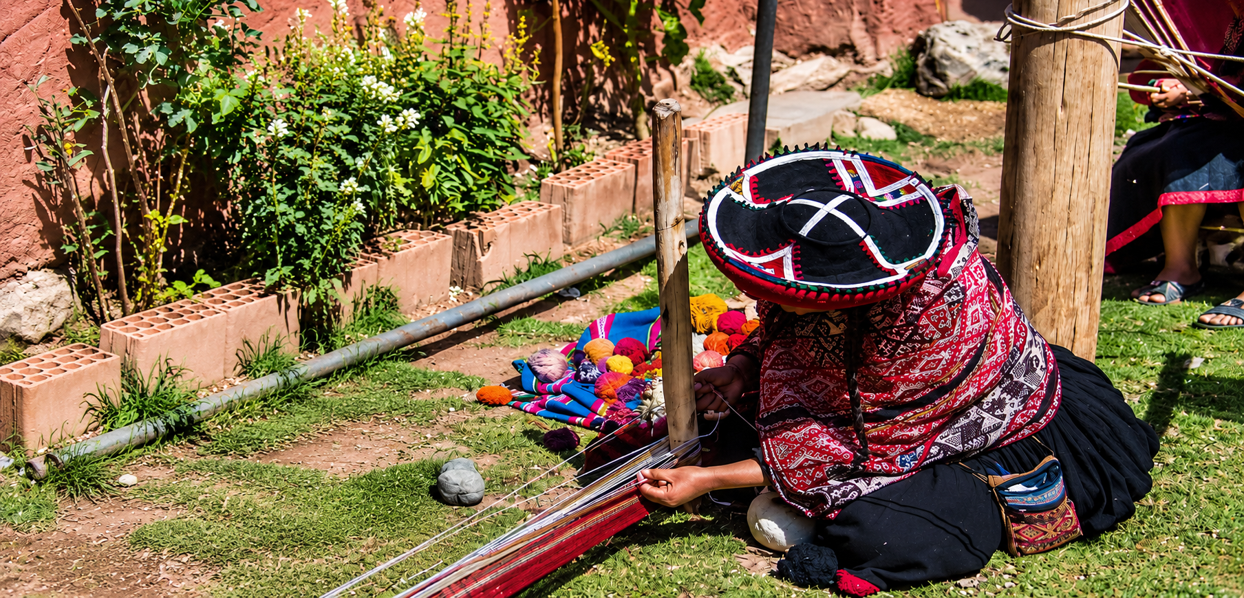  A woman from Chincheros weaving a blanket