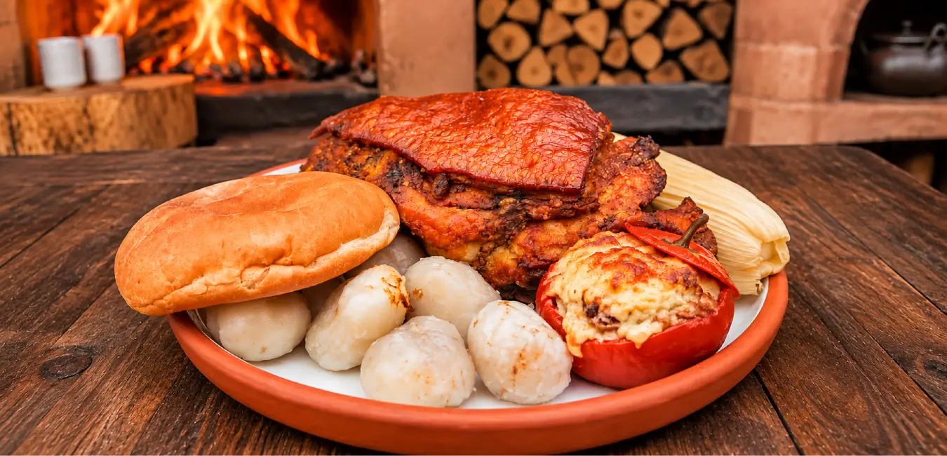 Roast pig: the main dish for All Saints' Day.