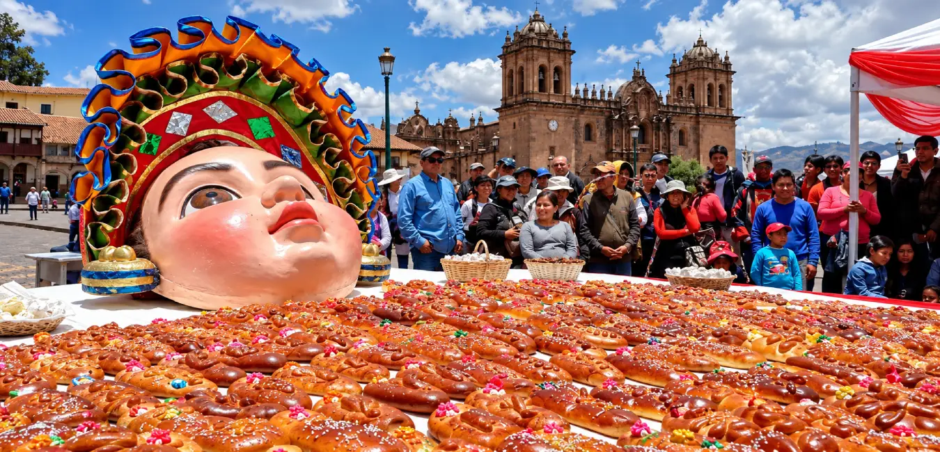 Giant wawa bread for All Saints' Day in Cusco