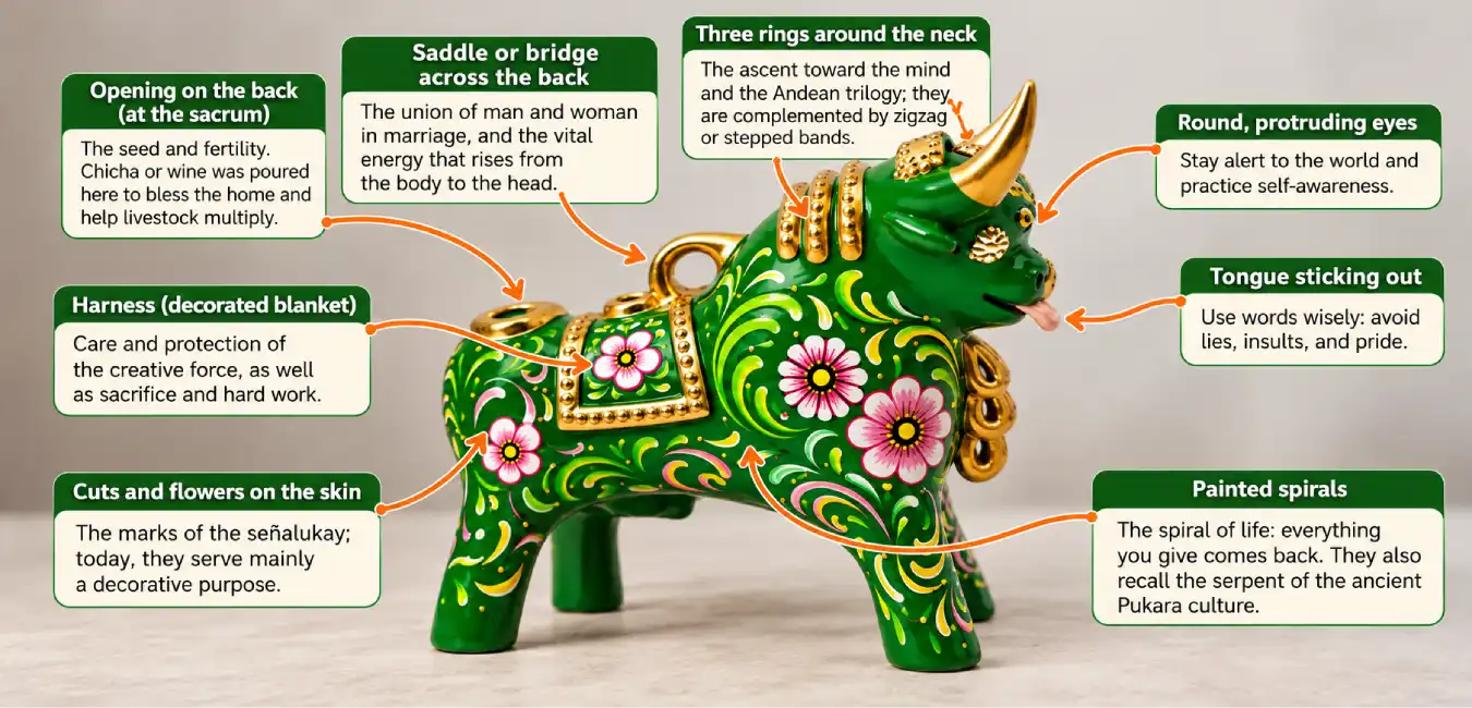 Elements and symbols of the Torito de Pucará