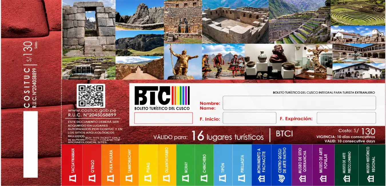 Boleto turístico de Cusco