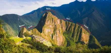 Vista panoramica de la cara del Inca en Machupicchu